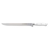 Нож для тонкой нарезки мяса 26 см, L 38,5 см, нерж. сталь / АБС-пластик, цвет ручки белый, Marble