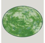 Тарелка RAK Porcelain Peppery овальная плоская 32*27 см, зеленый цвет