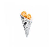 Кулек «Газета» для картофеля фри/снэков, 40г, 16 см, жиростойкий пергамент, 250 шт/уп, Garcia de Pou