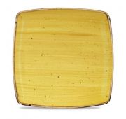 Тарелка мелкая квадратная 26,8см, без борта, Stonecast, цвет Mustard Seed Yellow