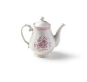 Чайник с крышкой   965 мл H 19,5 см, цвет декора розовый