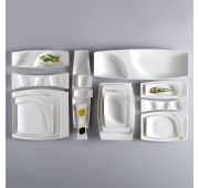 Тарелка RAK Porcelain Mazza прямоугольная, 3 секции, 26*7,5 см