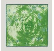 Тарелка RAK Porcelain Peppery квадратная плоская 25*25 см, зеленый цвет