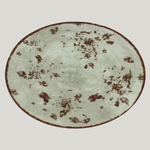 Тарелка RAK Porcelain Peppery овальная плоская 32*23 см, серый цвет