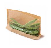 Пакет бумажный с окном для еды, 21*16/12*3 см, крафт-бумага, 100 шт/уп, Garcia de Pou