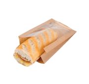 Пакет бумажный с окном для еды, 16(11+5)*21 см, крафт-бумага, 100 шт/уп, Garcia de Pou