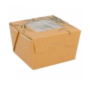 Контейнер картонный для салата с окном,300 мл,8*7,5*5,5 см,(1упаковка=50 шт) Garcia de Pou