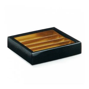 Коробка для шоколада с крышкой и разделителями, 14,5*14,5*3,5 см, черная, картон, 50 шт/уп, Garcia d
