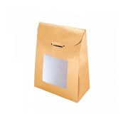 Пакетик с окном для кондитерских изделий 11,5+5,5*18 см, золотой, картон, 1 шт, Garcia de Pou