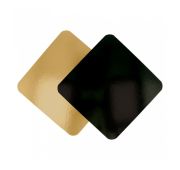 Подложка кондитерская двусторонняя 20*20 см, золотая/черная, картон, 50 шт