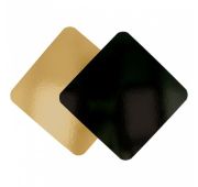 Подложка кондитерская двусторонняя 28*28 см, золотая/черная, картон, 50 шт