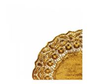 Салфетка ажурная золотая d 14 см, металлизированная целлюлоза, 100 шт, Garcia de Pou