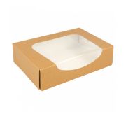 Коробка для суши/макарон с окном 17,5*12*4,5 см, натуральный, 50 шт/уп, бумага, Garcia de Pou