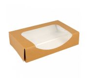 Коробка для суши/макарон с окном 20*12*4,5 см, натуральный, 50 шт/уп, бумага, Garcia de Pou