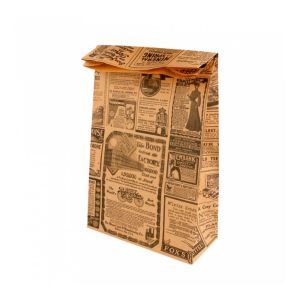 Пакет для покупок без ручек «Газета» 20+9*34,5 см, крафт-бумага, Garcia de PouИспания