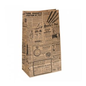 Пакет для покупок без ручек «Газета» 25+15*43,5 см, крафт-бумага, Garcia de PouИспания