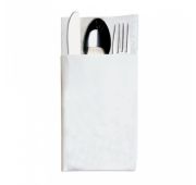 Конверт-салфетка для столовых приборов бумажная двухслойная белая,1/6.40*40 см,(1упаковка 50 шт) GP