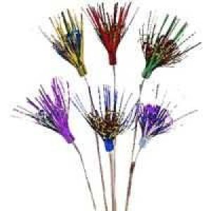 Цветок на палочке, разноцветные, высота 23,5 см, 50 шт, фольга/дерево (h 40 мм, l 235/110 мм, b 120