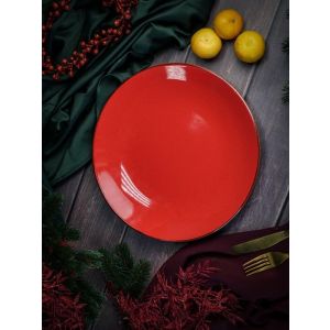Тарелка 30 см безбортовая фарфор цвет красный Seasons