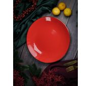 Тарелка 30 см безбортовая фарфор цвет красный Seasons