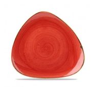 Тарелка мелкая треугольная 22,9 см, без борта, Stonecast, цвет Berry Red