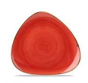 Тарелка мелкая треугольная 19,2 см, без борта, Stonecast, цвет Berry Red