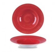 Тарелка для пасты 24см 0,28л, с широким бортом, Stonecast, цвет Berry Red