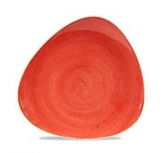 Тарелка мелкая треугольная 26,5см, без борта, Stonecast, цвет Berry Red