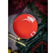 Тарелка глубокая 26 см безбортовая фарфор цвет красный Seasons