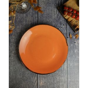 Тарелка 28 см безбортовая фарфор цвет оранжевый Seasons