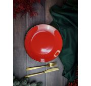Тарелка 24 см безбортовая фарфор цвет красный Seasons