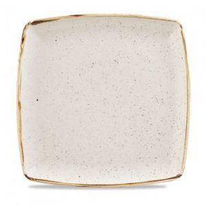 Тарелка мелкая квадратная 26,8см, без борта, Stonecast, цвет Barley White Speckle