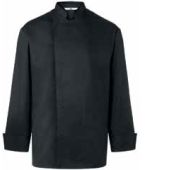 Куртка поварская на кнопках, черная, ткань 65% PES, 35% CO, длинный рукав, размер XS, шт