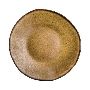 Тарелка мелкая 21 см, безбортовая, цвет коричневый, Q Authentic Stone Black