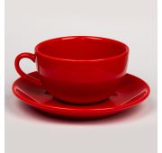 Чайная пара красная, 300 мл,фарфор, P.L. Proff Cuisine