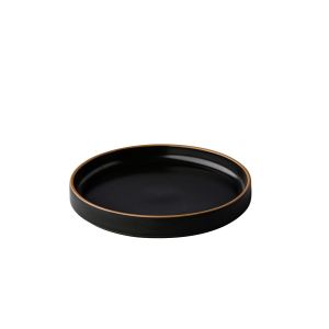 Тарелка мелкая с вертикальным бортом 15 см, цвет черный, Japan