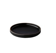 Тарелка мелкая с вертикальным бортом 20 см, цвет черный, Japan