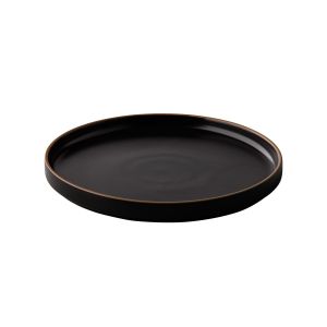 Тарелка мелкая с вертикальным бортом 23 см, цвет черный, Japan