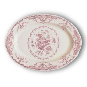 Блюдо овальноеL 30,5 см, цвет декора розовый