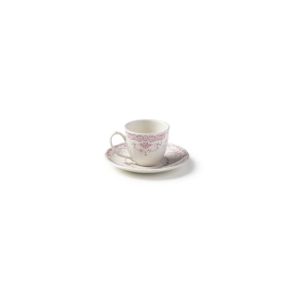Кофейная параH 5,4  Ø 6,4 смH 1,7  Ø 12 см, цвет декора розовый