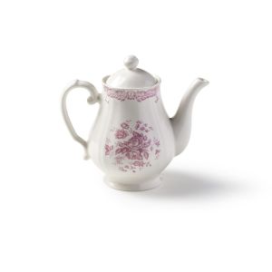 Чайник с крышкой   965 мл H 19,5 см, цвет декора розовый