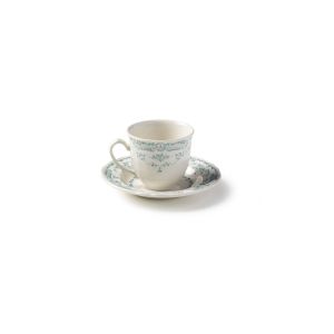Чайная параH 7,5  Ø 8,5 смH 2,4  Ø 15 см, цвет декора бирюзовый