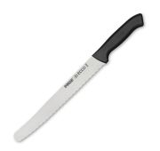 Нож поварской для нарезки хлеба 22.5 cм,черная ручка  Pirge