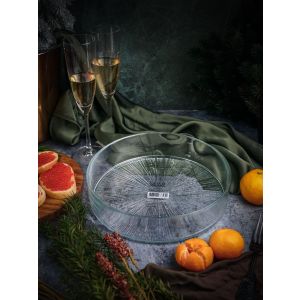 Салатник d 24 см h 6 см, стекло, прозрачный, Angle