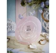 Тарелка d 21,5 cм h 1,8 см, стекло, цвет пастельно-розовый, Coralina
