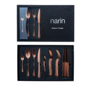Набор столовых приборов 6 персон, 24 предмета, Anatolia Retro Copper PVD, Narin