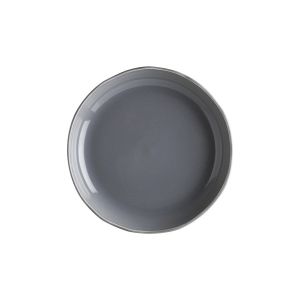 Тарелка d=230 мм. глубокая 600 мл. h=40 мм. Серый, форма Крафт волнистый край Bonna /1/6/486
