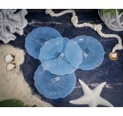 Набор обеденных тарелок Casa di Fortuna Reef , 21 см , 4 шт., пастельно-голубой, стекло