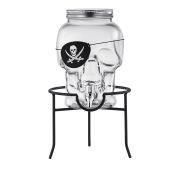 Диспенсер для напитков «Череп»,стеклянный с краном, 3 л, P.L. - Barbossa