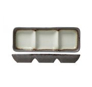 STONE DISH 7X19CM WITH 3 COMPARTMENTS
